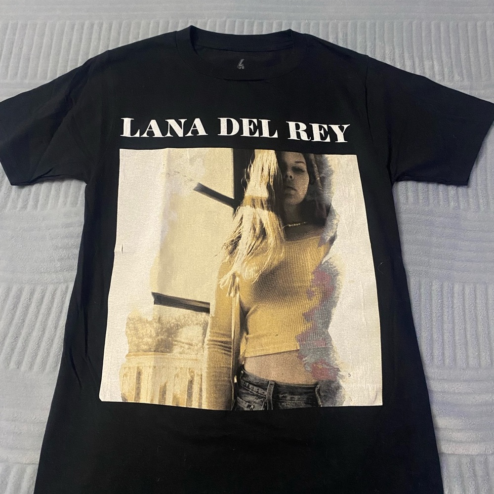 Black Graphic T-Shirt with Lana Del Rey Print